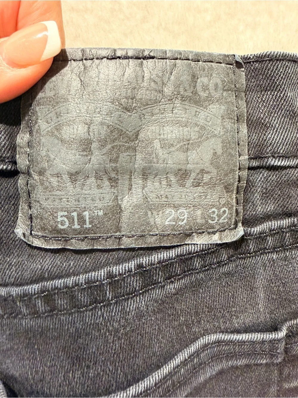 Levi’s 511 Slim Fit Black Stretch Jeans W29 L32 Faded Denim Classic Men’s